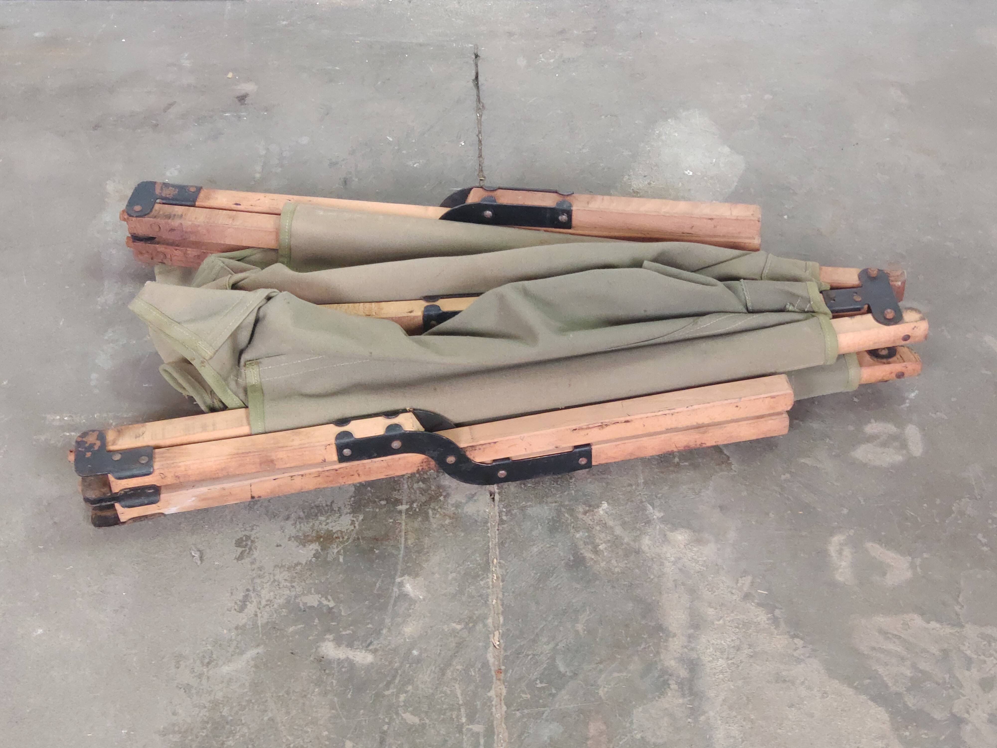 Military folding camp bed