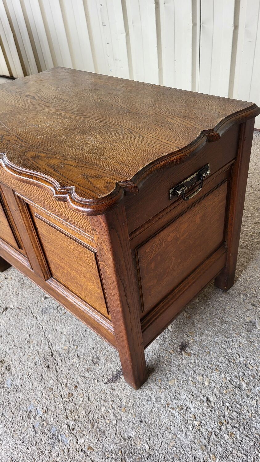 Solid oak wooden chest