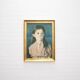 vintage gold frame with portrait of crying girl by Bragolin
