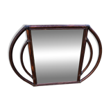 Grand miroir vintage en rotin