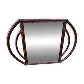 Grand miroir vintage en rotin
