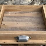 Art Deco farmhouse table in raw wood