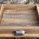 Art Deco farmhouse table made of raw wood.