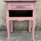Vintage bedside table, romantic style, powder pink, 1960s.