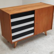 U-458 black and white sideboard by Jiri Jiroutek for Interier Praha