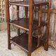 Small vintage shelf in rattan and wood — exotic bohemian, 60s 70s