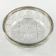 Decorative mid-century modern fruit bowl, crystal, silver-plated brass, Poland, 1970s