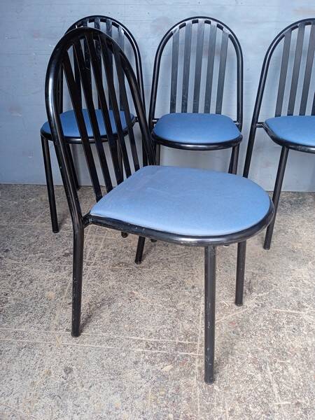 Lot de 4 chaises Malle Stevens metal epoque 1980