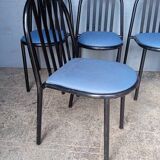 Set of 4 Stevens metal Malle chairs from the 1980s