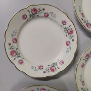 Lot of 10 plates a dessert Sarreguemines digoin Flowers pink lined golden
