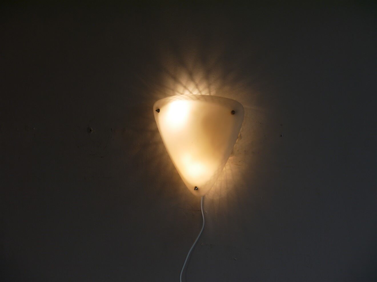 Vintage metal and perspex 1950 wall lamp