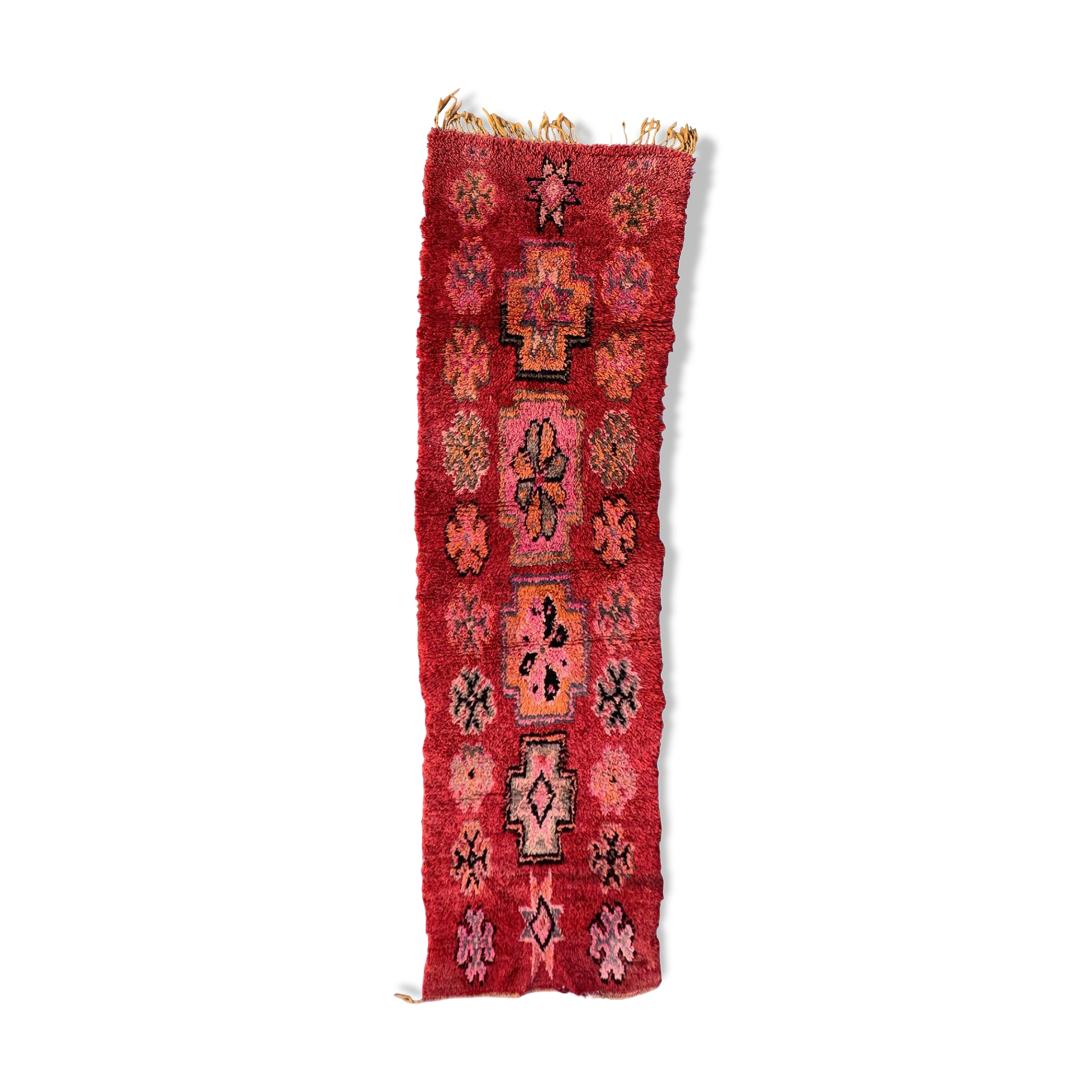 Red Boujad Moroccan rug - 90 x 313 cm