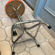 Duo of chair and stool 1970 orange and chromes