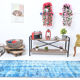 2x9 di̇stressed blue oushak runner rug, 282x75cm