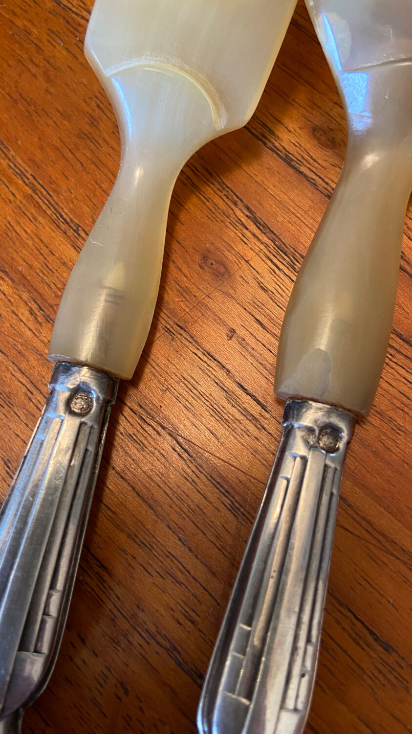 Art deco salad cutlery in silver filled 1930