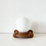 Tissot wall lamp in wood and opaline globe 1960