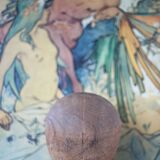 Old hat head, wooden cap, wooden milliner's head, old wood, collection, decoration