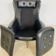 Vintage Danish mid-century black leather swivel chair, 1970s