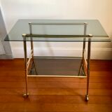 Smoked glass and gilded brass trolley