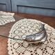SILEA fish serving platter or dish in glass, with silver fish handles.