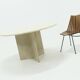 Large Italian Modern Round Travertine Dining Table 1970s