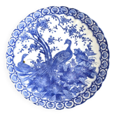 Plat porcelaine japonaise oiseaux bleus