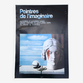 René magritte, painters of the belgian surrealist imagination/grand palais, 1972. original poster
