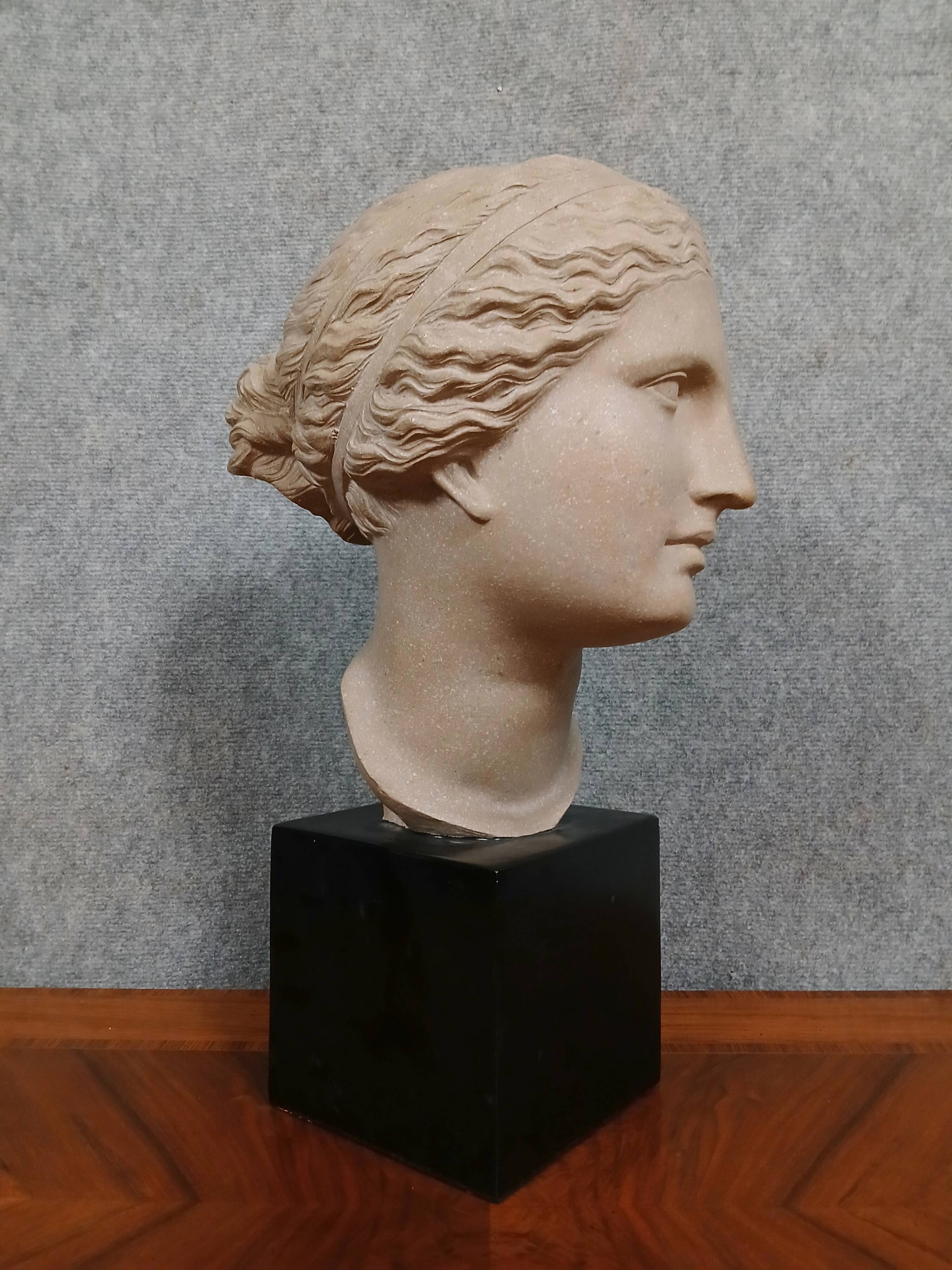 Rare terracotta sculpture depicting the Head of Aphrodite of Cnidus by Praxiteles