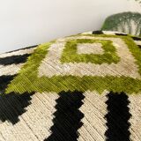 Coussin velours Ikat losanges vert
