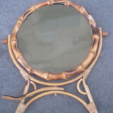 Vintage bamboo table mirror 20cm