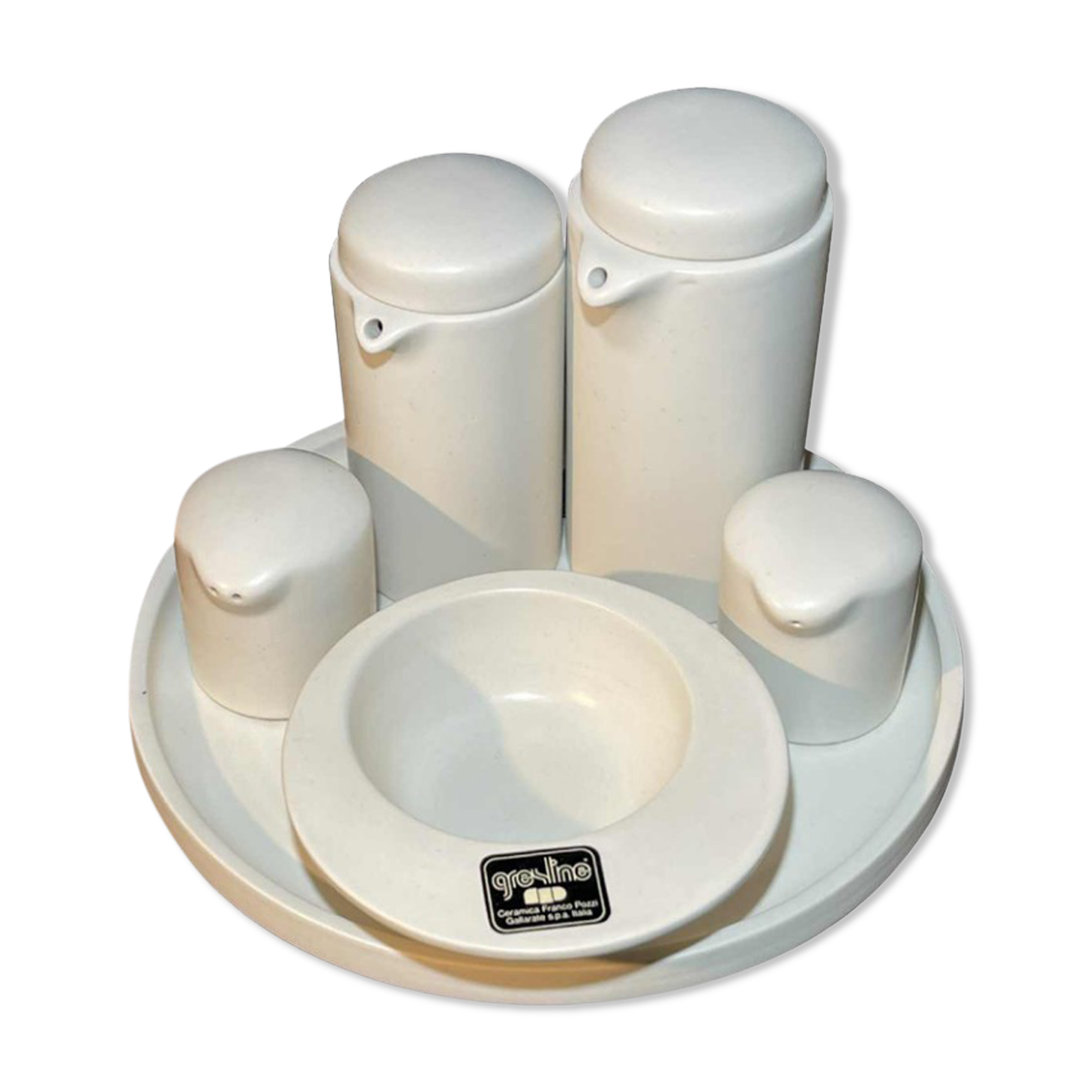 Vintage table service franco pozzi gresline, ceramic italian design 1960