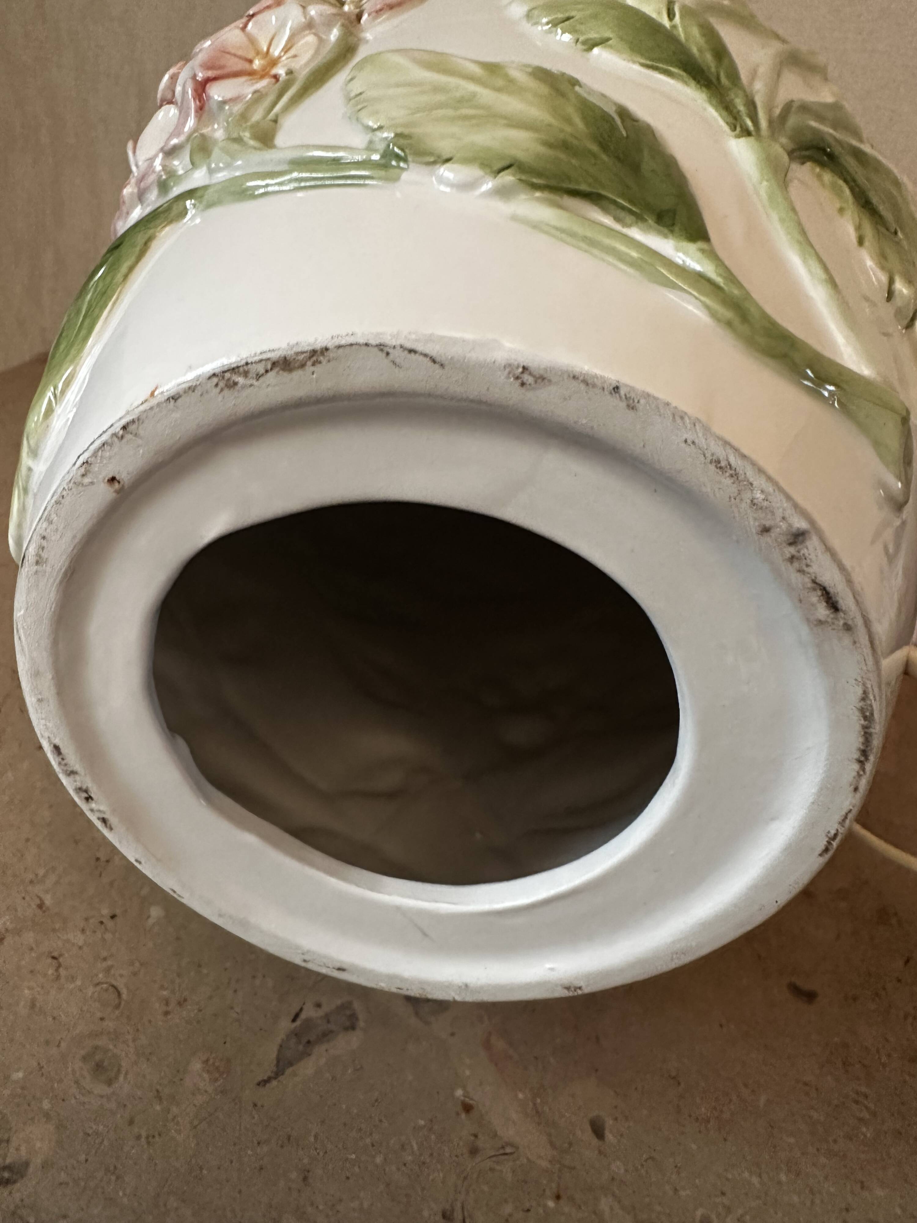 Chaumette Model Hortensias Lamp Base - Barbotine H 40 cm