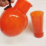 Schneider Orangeade / Lemonade Service, Le Verre Français. 2 Pitchers and 6 Glasses