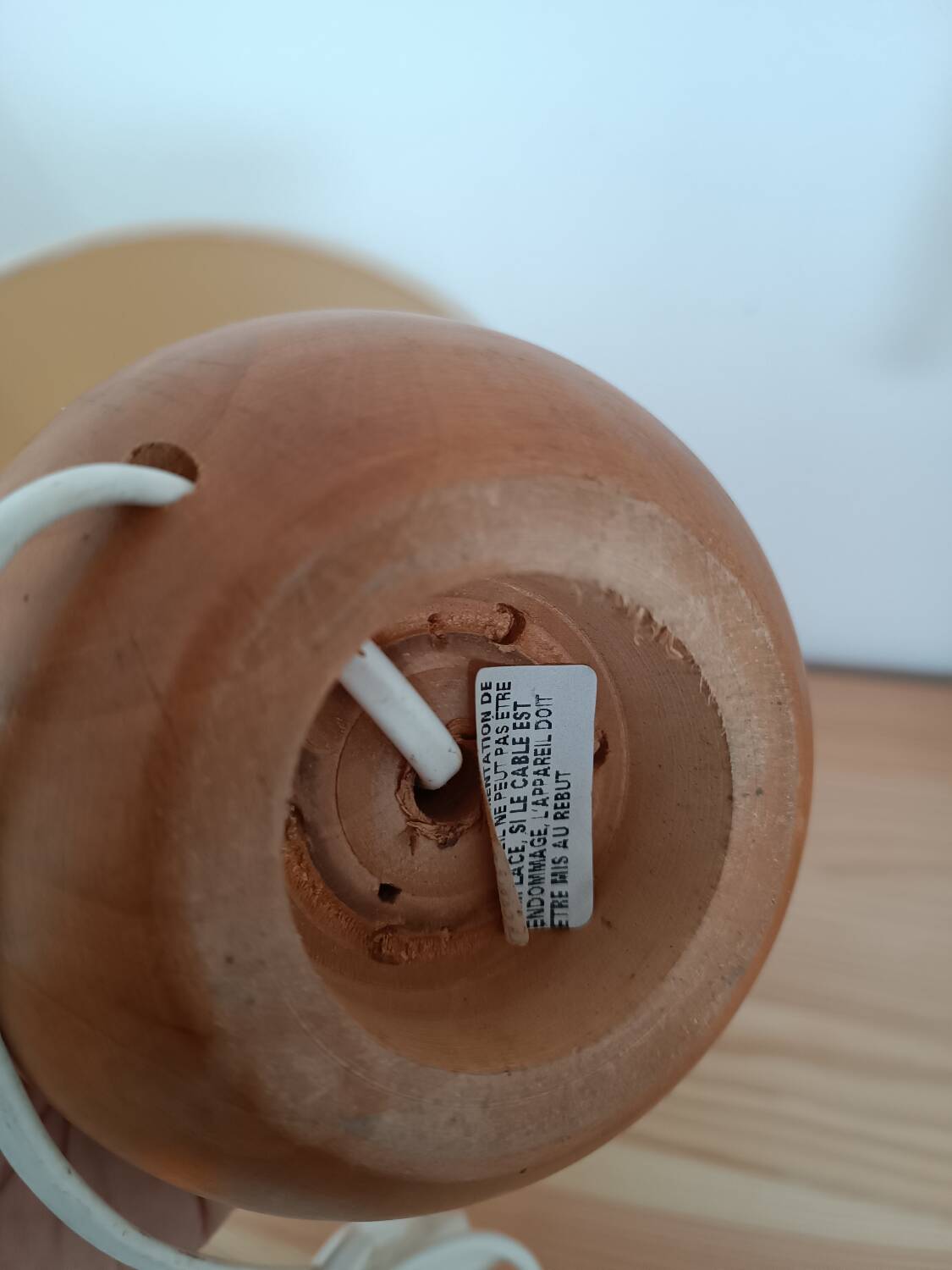 Solid walnut ball lamp