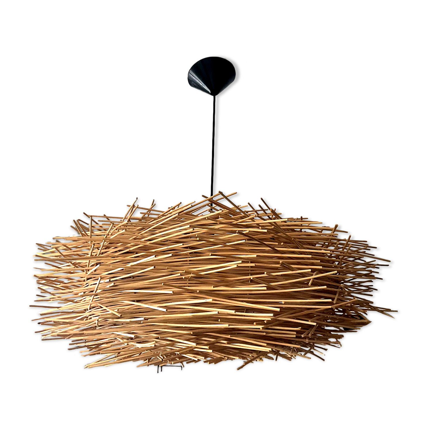 Natural rattan nest suspension