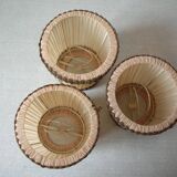 Set of 3 old pleated fabric lampshades clip-on model chandelier lamp lighting fixture n2