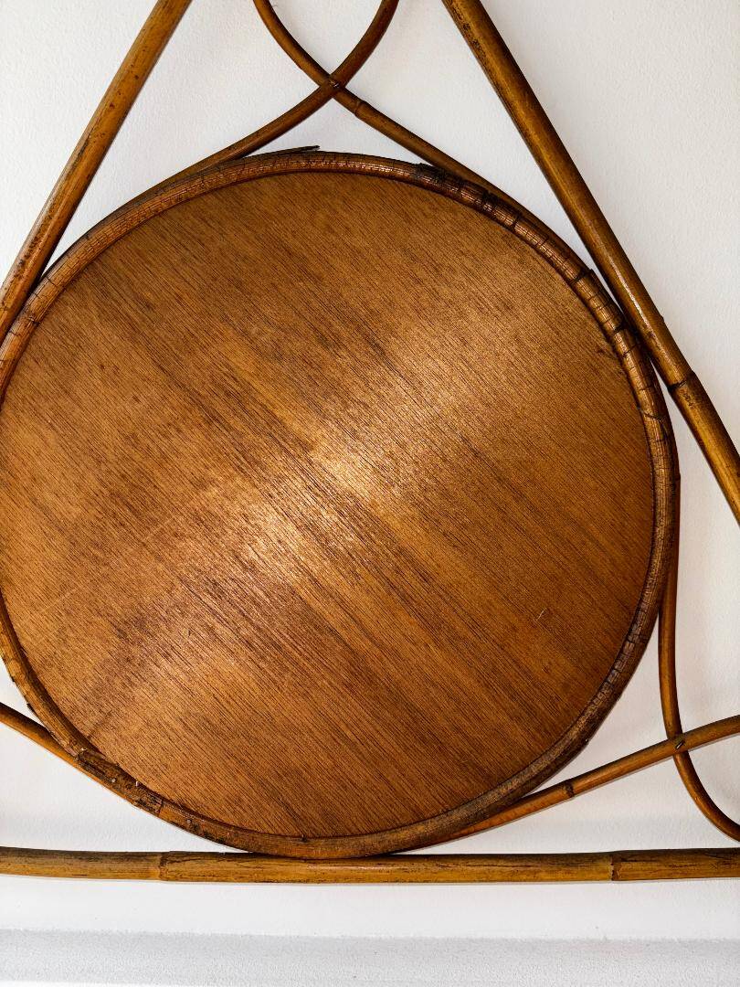 Vintage bamboo and rattan mirror – 1950s