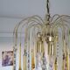 Amber waterfall chandelier made of Murano glass
