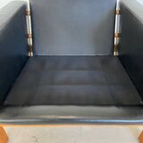 VINTAGE MID-CENTURY POUL M. VOLTHER  LEATHER AND OAK LOUNGE CHAIR 1960,s