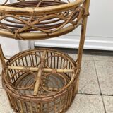 Vintage rattan bar server
