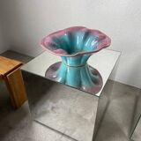 Plat céramique bleu et rose