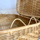 Vintage rattan suitcase