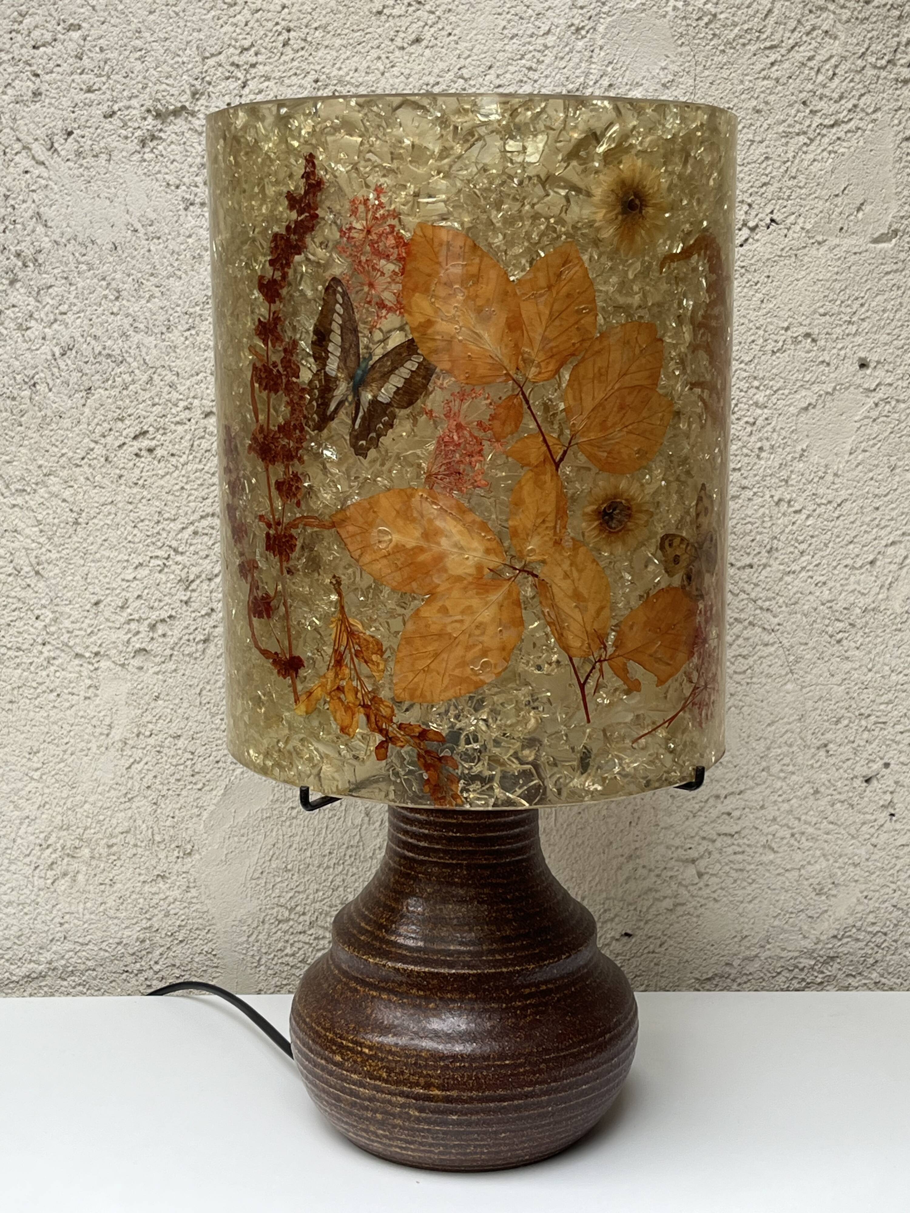 Lampe en ceramique et resine d'accolay