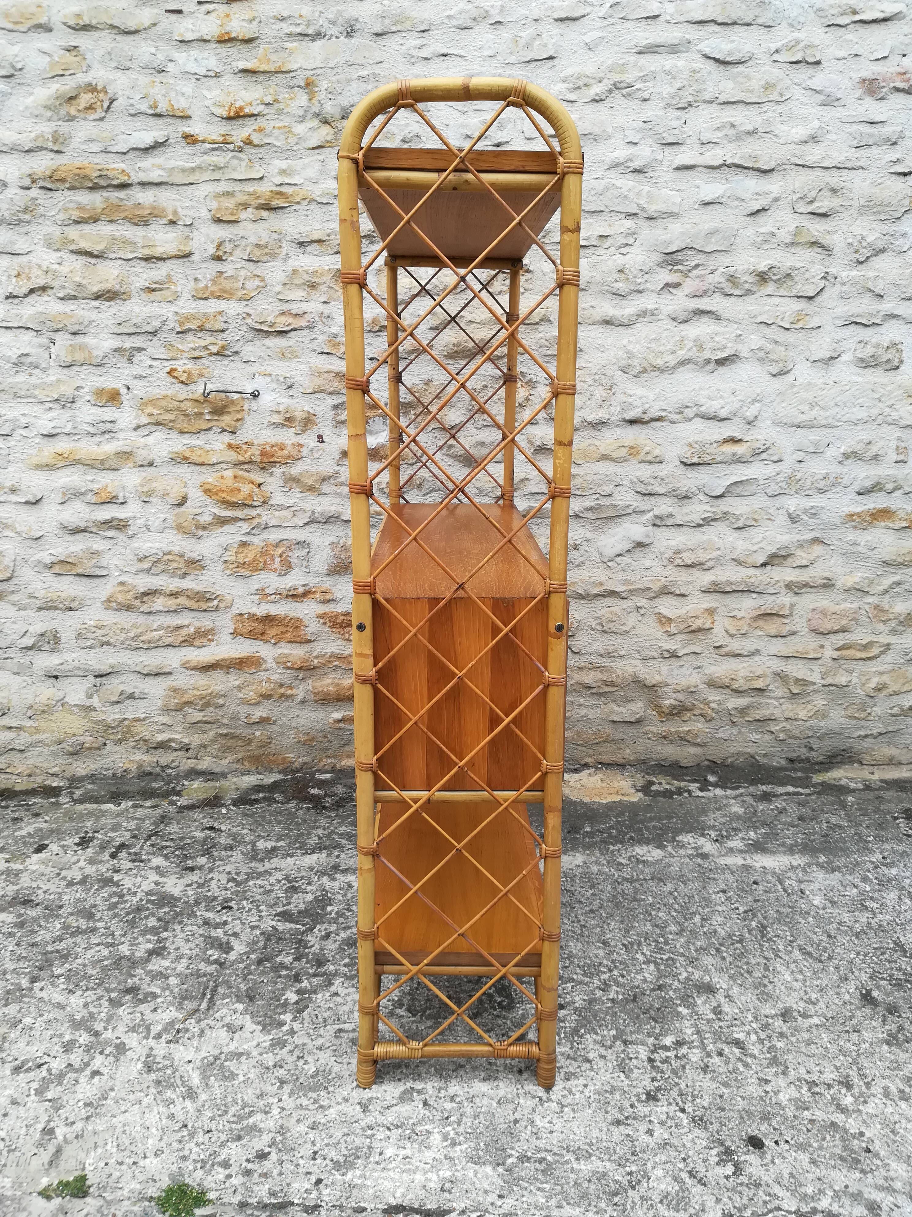 Louis Sognot's library in bamboo and rattan