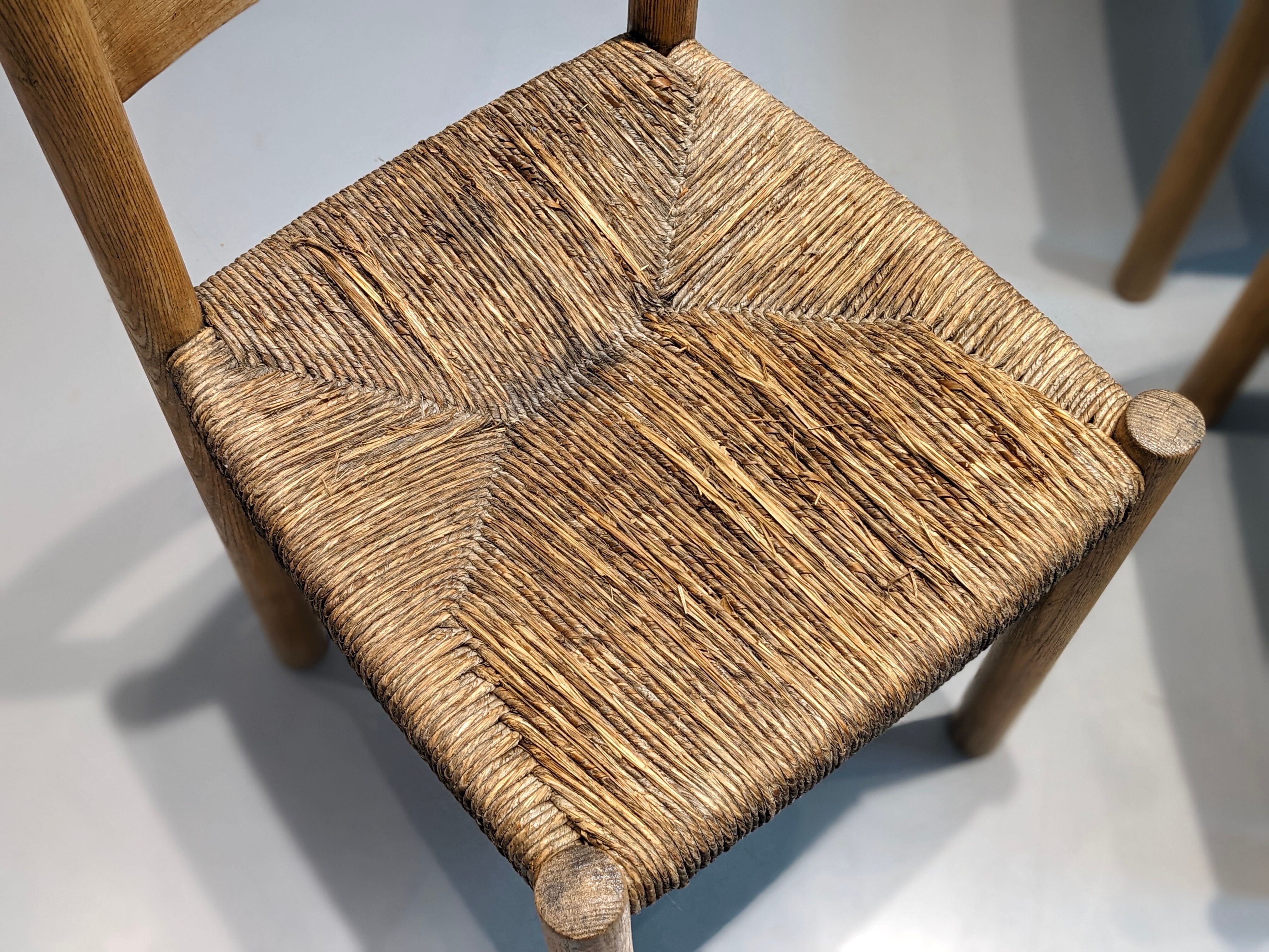 Series of 3 Méribel chairs by Charlotte Perriand