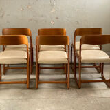 6 Baumann chairs foot sled