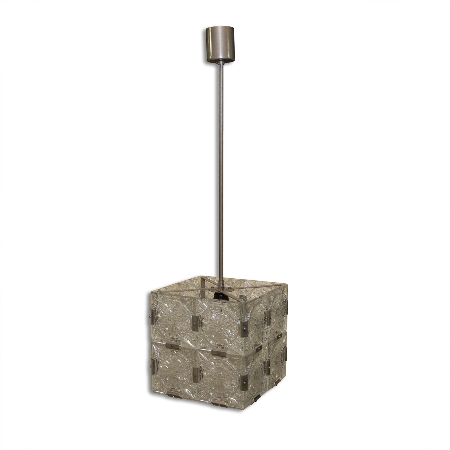 Suspension cube cut glass of kamenický senov, 1970
