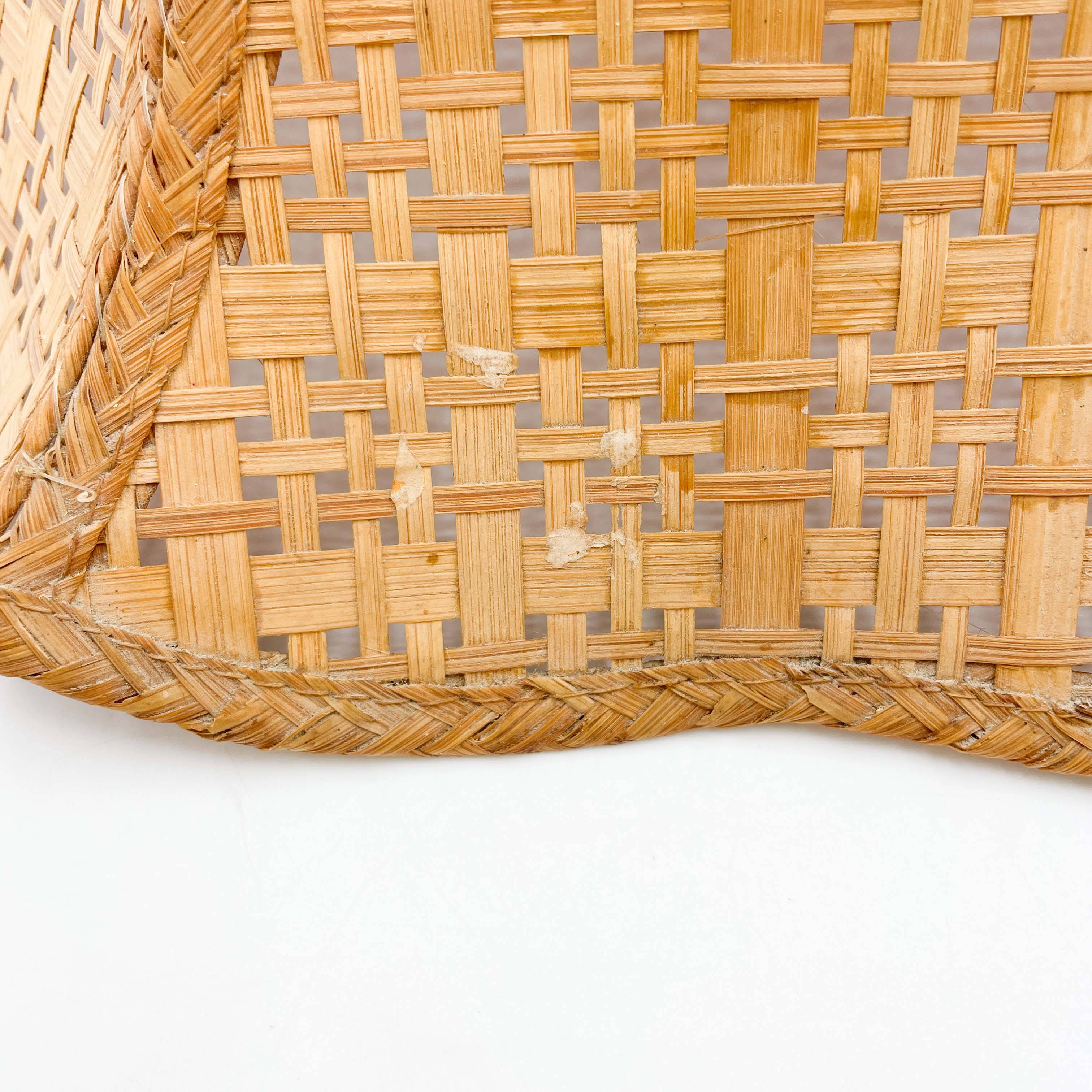 80s wicker bell pendant light