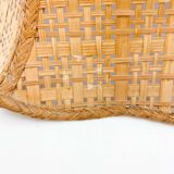 80s wicker bell pendant light