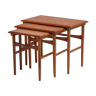Set of three teak nesting tables